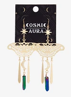 Cosmic Aura Moth Crystal Drop Earrings