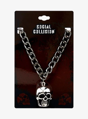 Social Collision Skull Pendant Chain Necklace