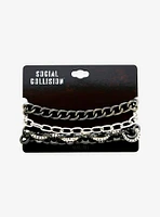 Social Collision Multi Chain Bracelet Set