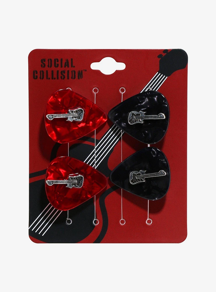 Social Collision Guitar Pick Hair Clip Set