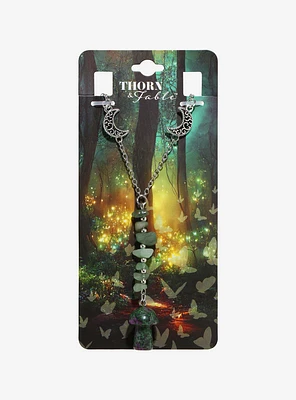 Thorn & Fable Mushroom Moon Green Crystal Necklace