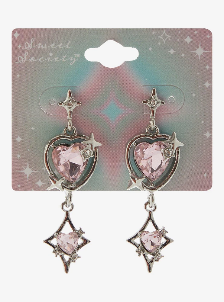 Sweet Society Heart Star Gem Drop Earrings