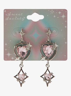 Sweet Society Heart Star Gem Drop Earrings