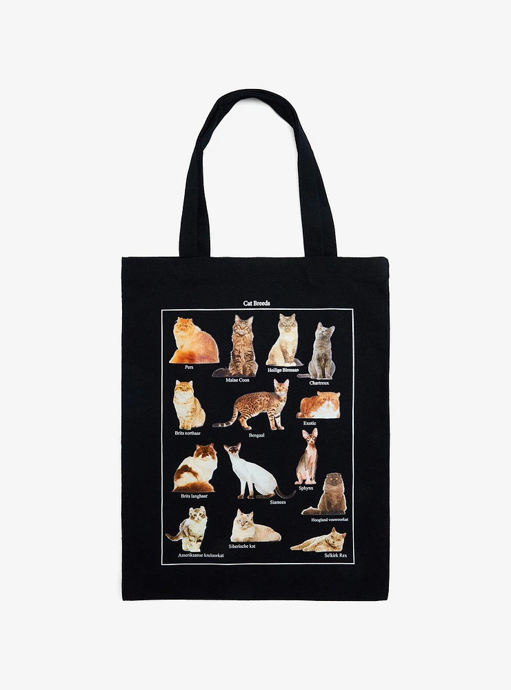 Cat Breeds Canvas Tote Bag