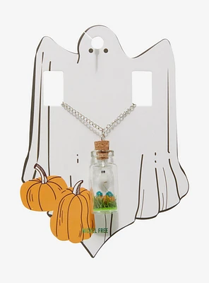 Ghost Pumpkin Bottle Necklace