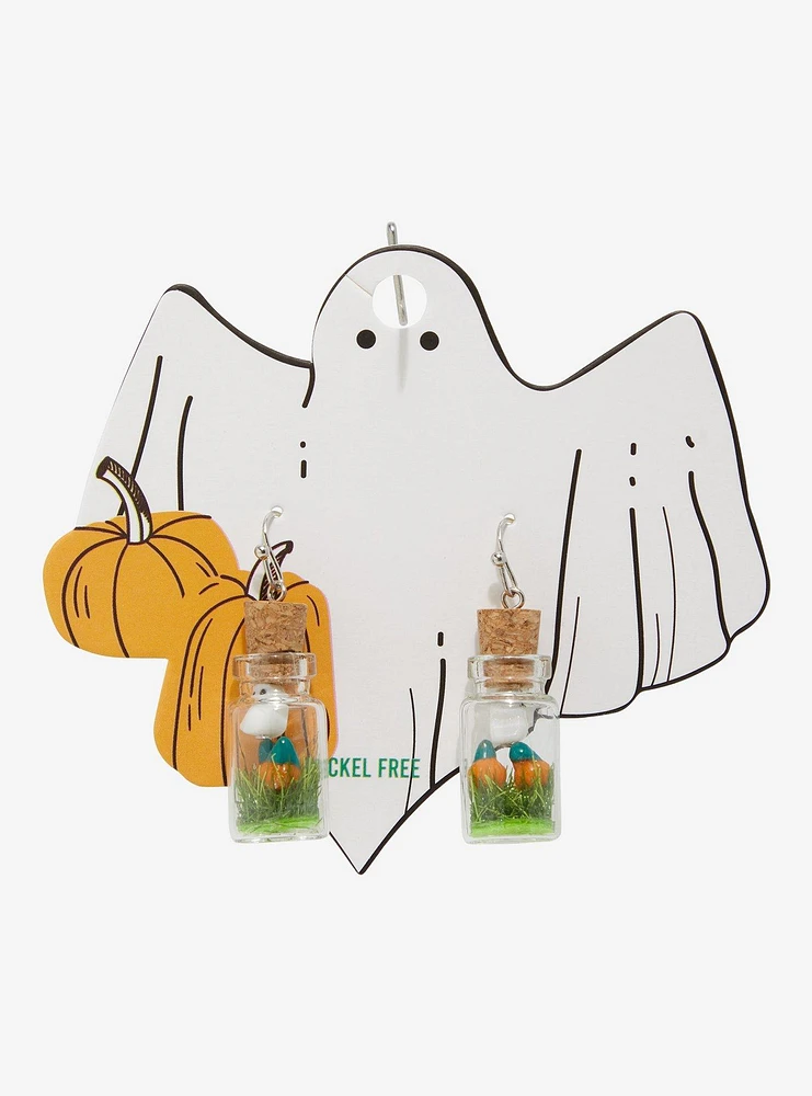 Ghost Pumpkin Bottle Earrings