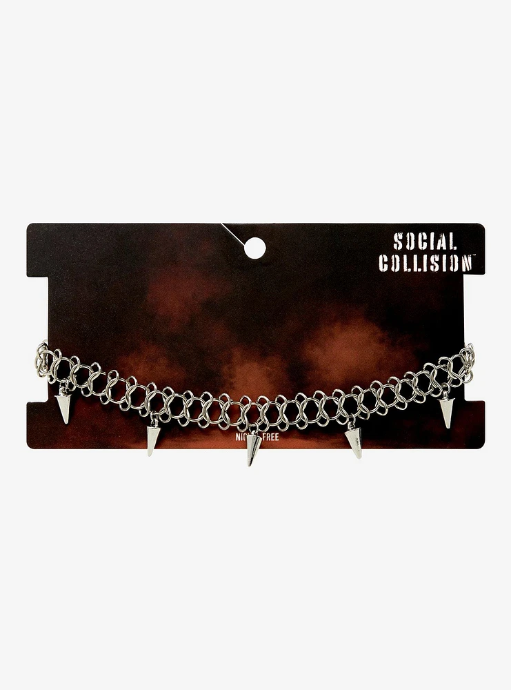 Social Collision Spike Tattoo Chain Choker