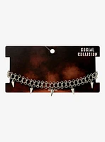 Social Collision Spike Tattoo Chain Choker