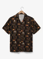 Studio Ghibli Howl's Moving Castle Calcifer Diamond Allover Print Woven Button-Up - BoxLunch Exclusive