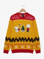 Peanuts Charlie Brown, Snoopy, and Woodstock Embroidered Holiday Sweater — BoxLunch Exclusive