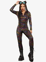 Geometric Rainbow Print Catsuit