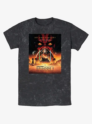 Star Wars Episode I: The Phantom Menace 25th Anniversary Poster Mineral Wash T-Shirt