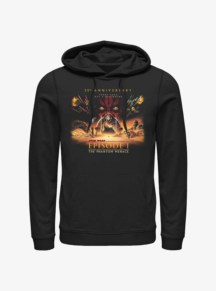 Star Wars Episode I: The Phantom Menace Wide 25th Anniversary Poster Hoodie