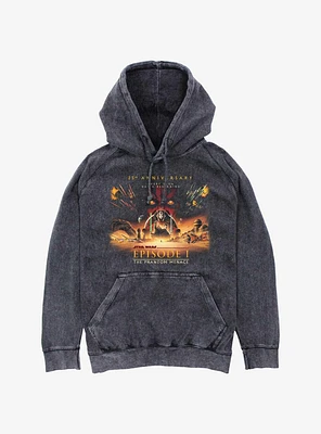 Star Wars Episode I: The Phantom Menace Wide 25th Anniversary Poster Mineral Wash Hoodie