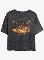 Star Wars Episode I: The Phantom Menace Wide 25th Anniversary Poster Girls Mineral Wash Crop T-Shirt