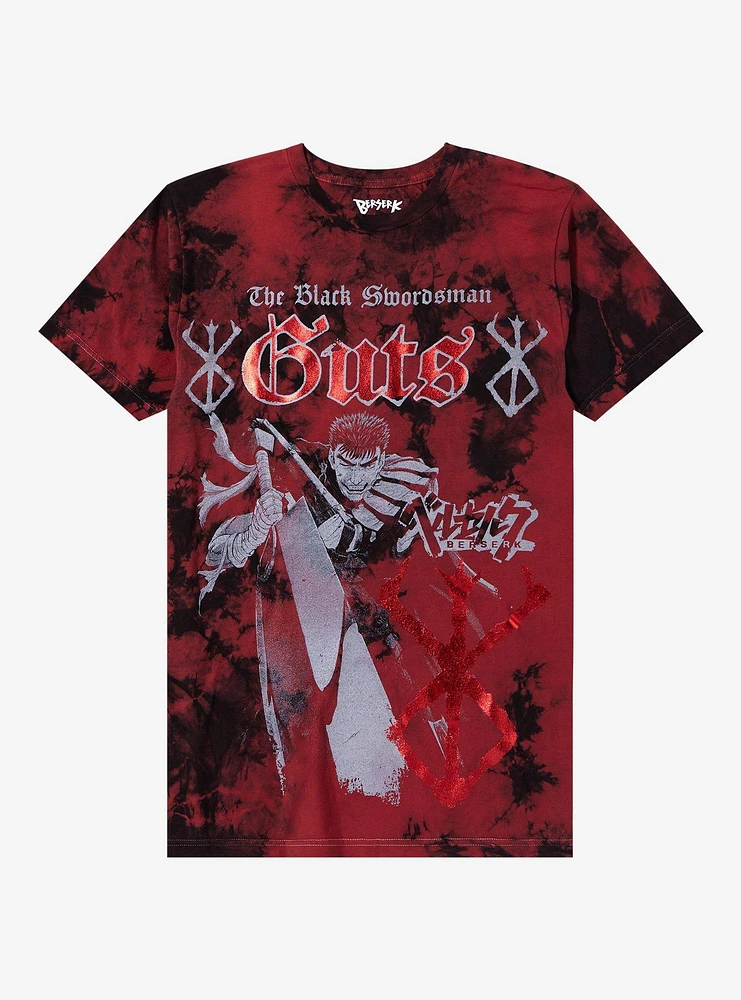 Berserk Guts Metallic Red Tie-Dye T-Shirt