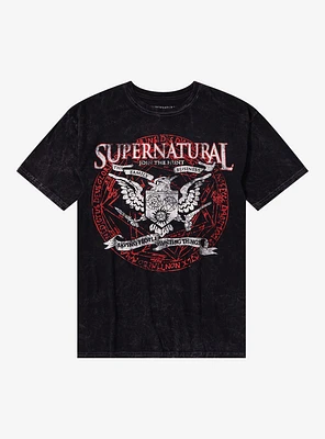 Supernatural Eagle Crest Mineral Wash T-Shirt