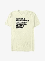 X-Men Xavier & Wolverine Cyclops Phoenix Beast Storm T-Shirt