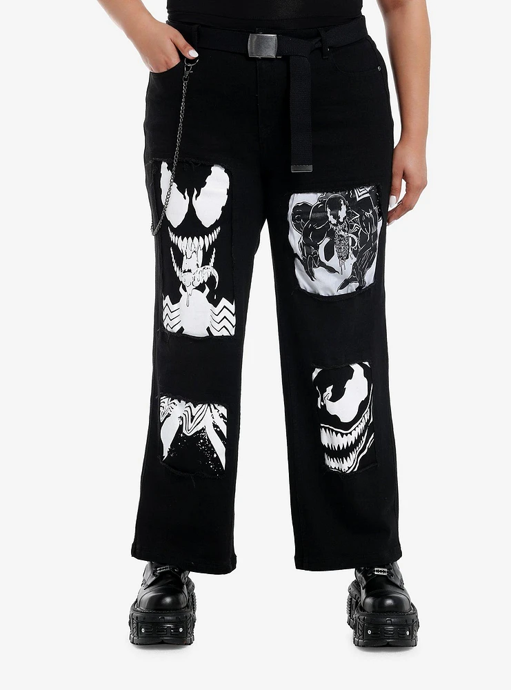 Her Universe Marvel Venom Patches Wide Leg Denim Pants Plus