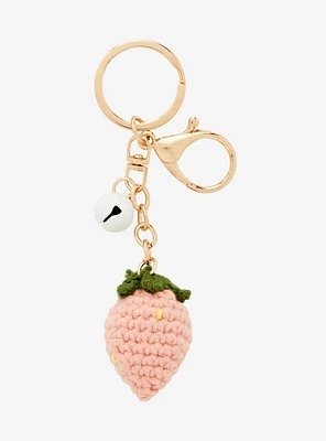 Crochet Strawberry Plush Key Chain