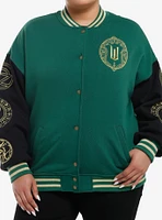 Wicked Emerald City Girls Oversized Varsity Jacket Plus