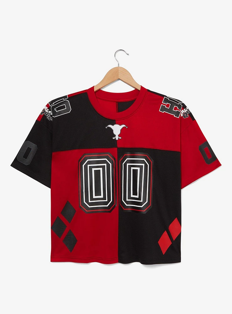 DC Comics Batman Harley Quinn Women's Plus Cropped Football Jersey — BoxLunch Exclusive