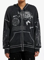 Supernatural Symbols & Wings Girls Oversized Hoodie