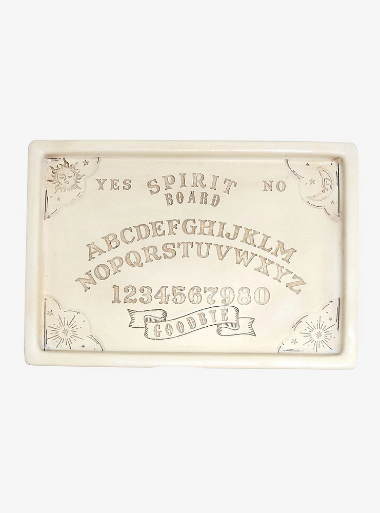 Spirit Board Planchette White Carved Tray