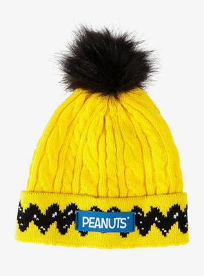 Peanuts Charlie Brown Stripe Pom Beanie