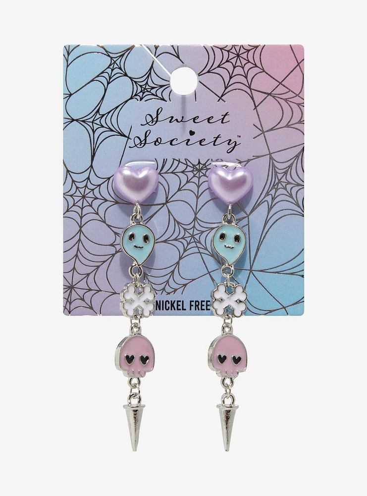 Sweet Society Pastel Ghost Skull Earrings