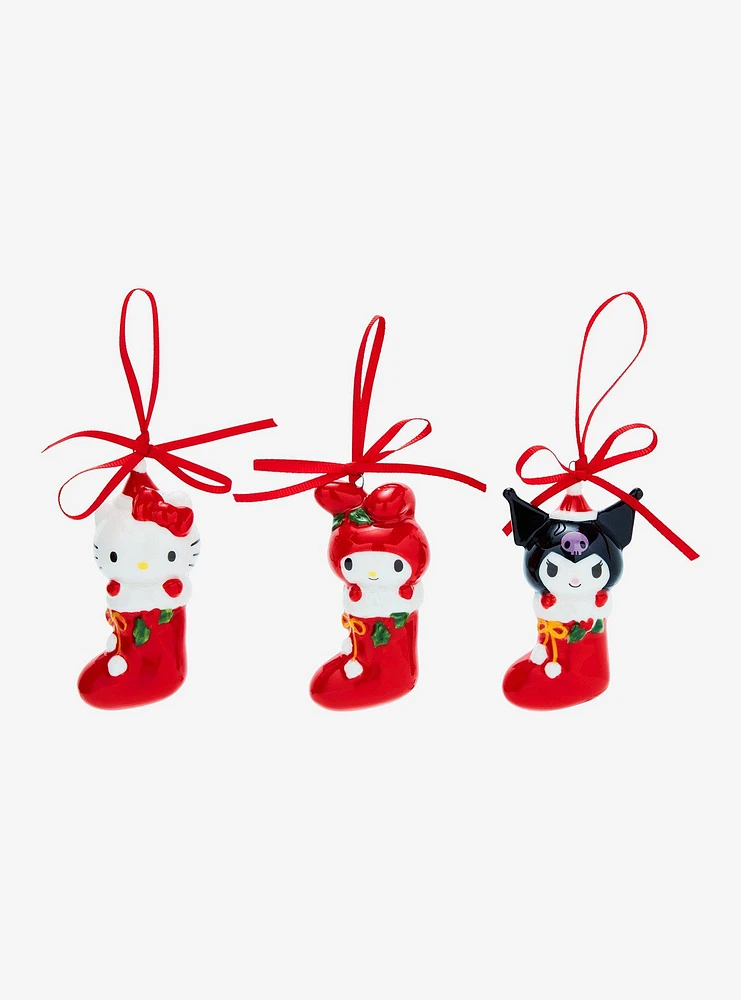 Blue Sky Hello Kitty And Friends Holiday Stocking Trio Ornament Set