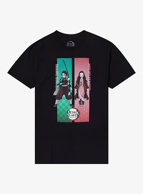 Demon Slayer: Kimetsu No Yaiba Tanjiro & Nezuko Panels T-Shirt