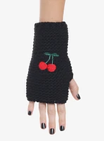 Cherry Knit Fingerless Gloves