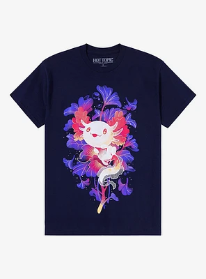 Swimming Axolotl T-Shirt By Snouleaf