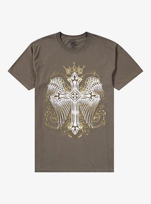 Winged Cross With Crown T-Shirt By Call Your Mother