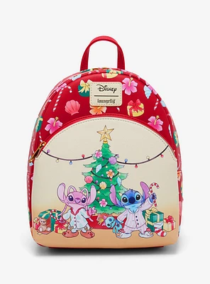 Loungefly Disney Stitch & Angel Holiday Tree Mini Backpack Hot Topic Exclusive