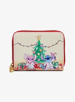 Loungefly Disney Stitch & Angel Holiday Tree Mini Zipper Wallet Hot Topic Exclusive