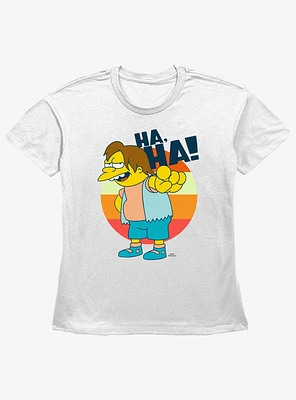 The Simpsons Nelson Ha Womens Straight Fit T-Shirt