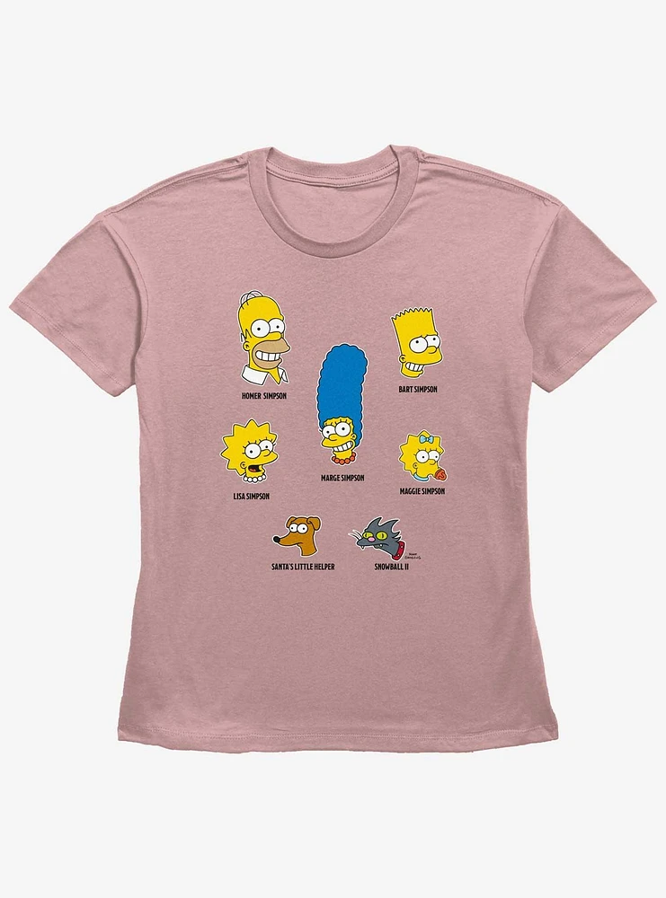 The Simpsons Family Faces Womens Straight Fit T-Shirt