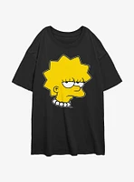 The Simpsons Unamused Lisa Womens Oversized T-Shirt