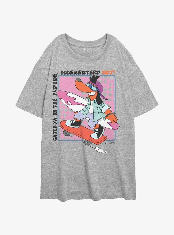 The Simpsons Poochie Dudemeisters Womens Oversized T-Shirt