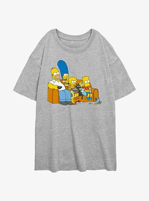 The Simpsons Family Couch Womens Oversized T-Shirt