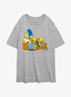 The Simpsons Family Couch Womens Oversized T-Shirt