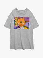 The Simpsons Donut Head Homer Womens Oversized T-Shirt