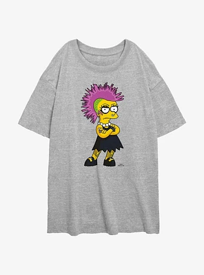 The Simpsons Punk Lisa Womens Oversized T-Shirt