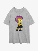 The Simpsons Punk Lisa Womens Oversized T-Shirt