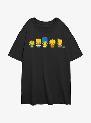 The Simpsons Chibi Lineup Womens Oversized T-Shirt