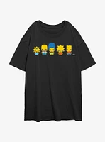 The Simpsons Chibi Lineup Womens Oversized T-Shirt