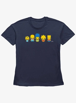 The Simpsons Chibi Lineup Womens Straight Fit T-Shirt