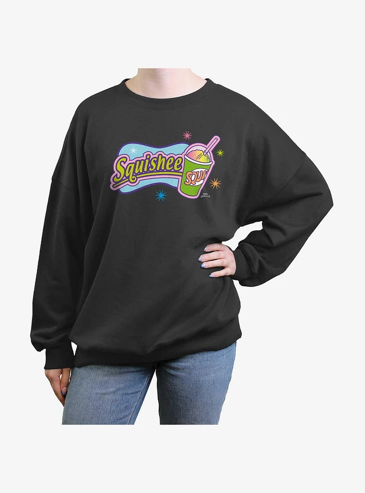 The Simpsons Squishee Logo Womens Oversized Sweatshirt
